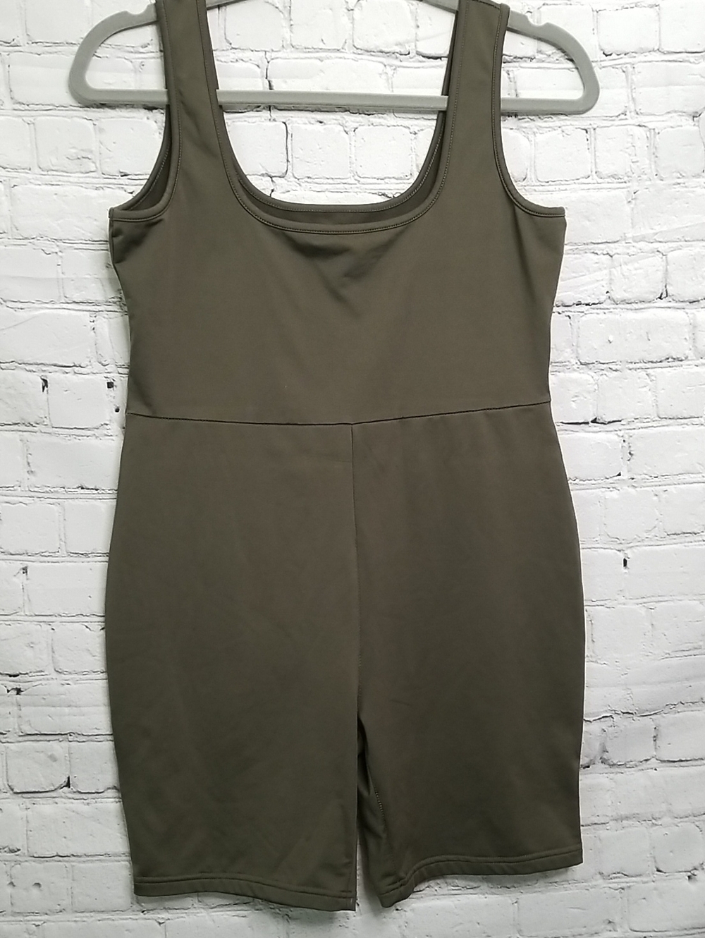Army Green Sleeveless Romper Large